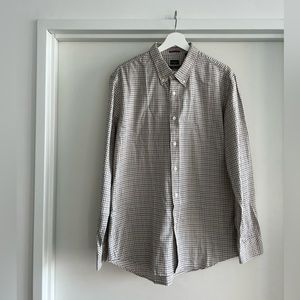 Paul Smith Long Sleeve Shirt Country Check Slim Fit XL Neck-17.5” Biege